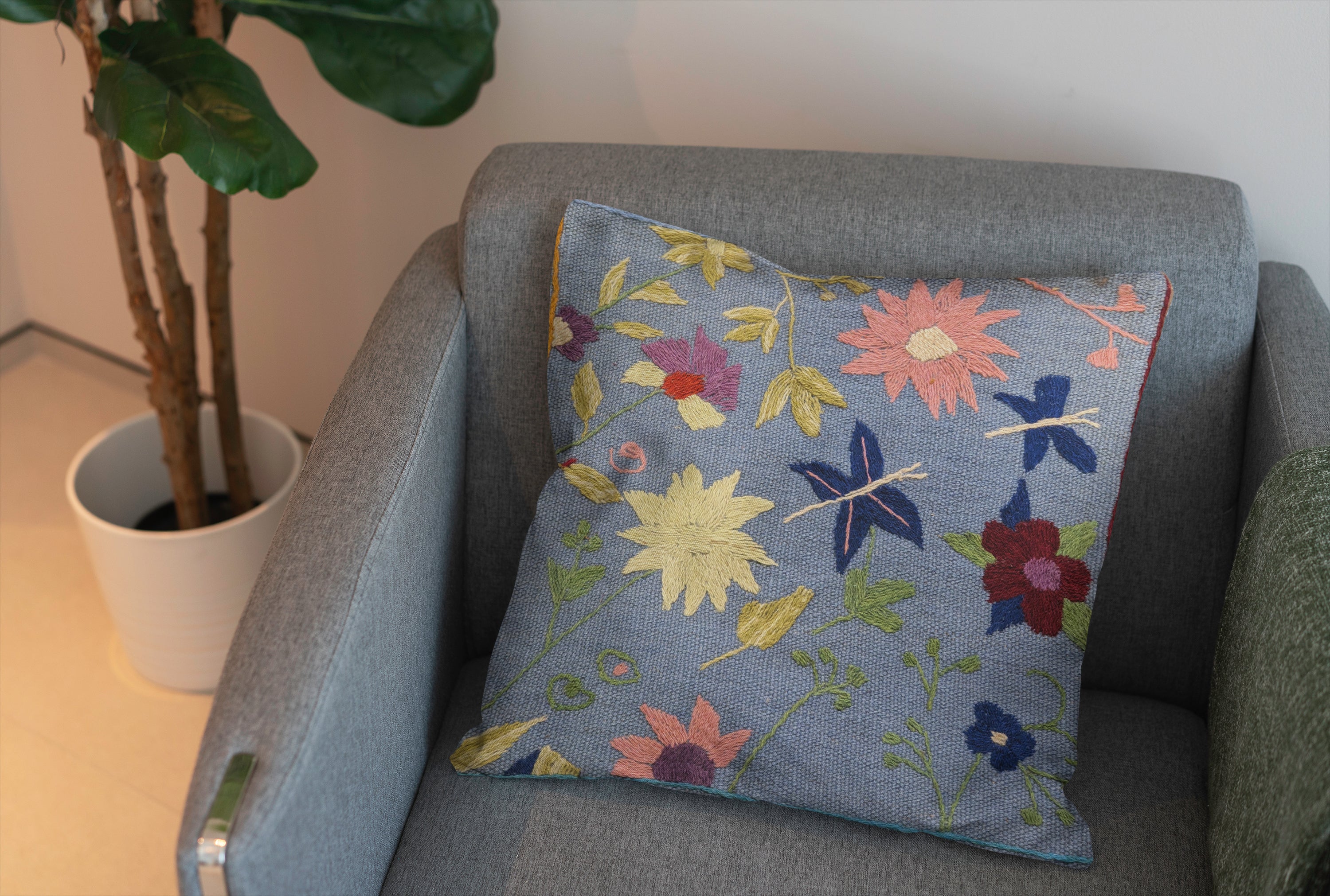 Suzani Hand Embroidered Cushion Cover - 45 x 45 cm