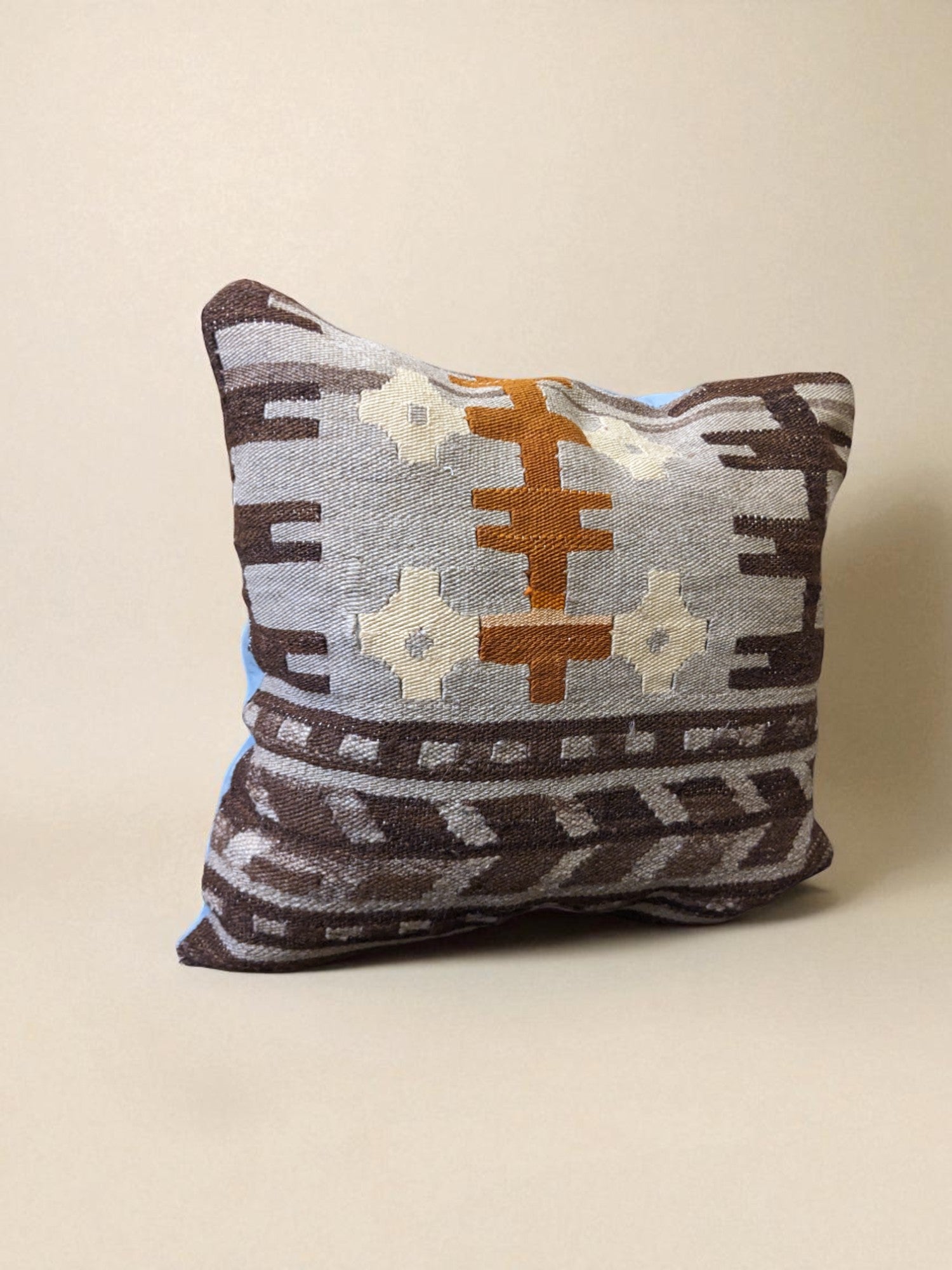 Turkish Kilim Vintage Cushion Cover - 40 x 40 cm