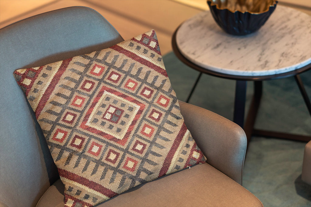 Turkish Kilim Vintage Cushion Cover - 40 x 40 cm
