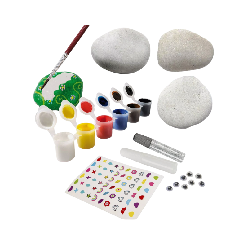PoundFun Paint Your Own Garden Rock - DIY Creative Outdoor Art Kit