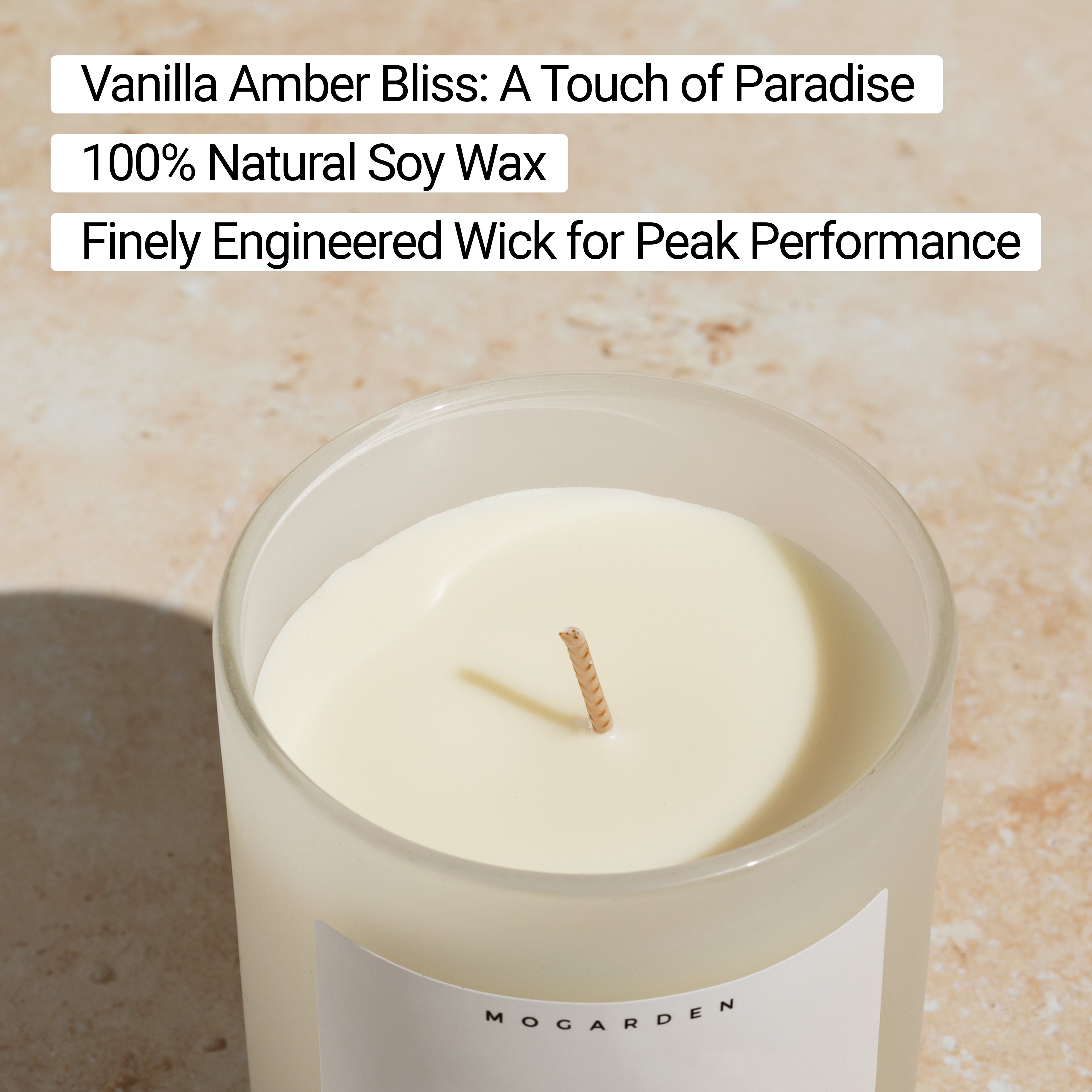 Mogarden New Mum Gift - Luxury Vanilla Amber Soy Candle, 220g