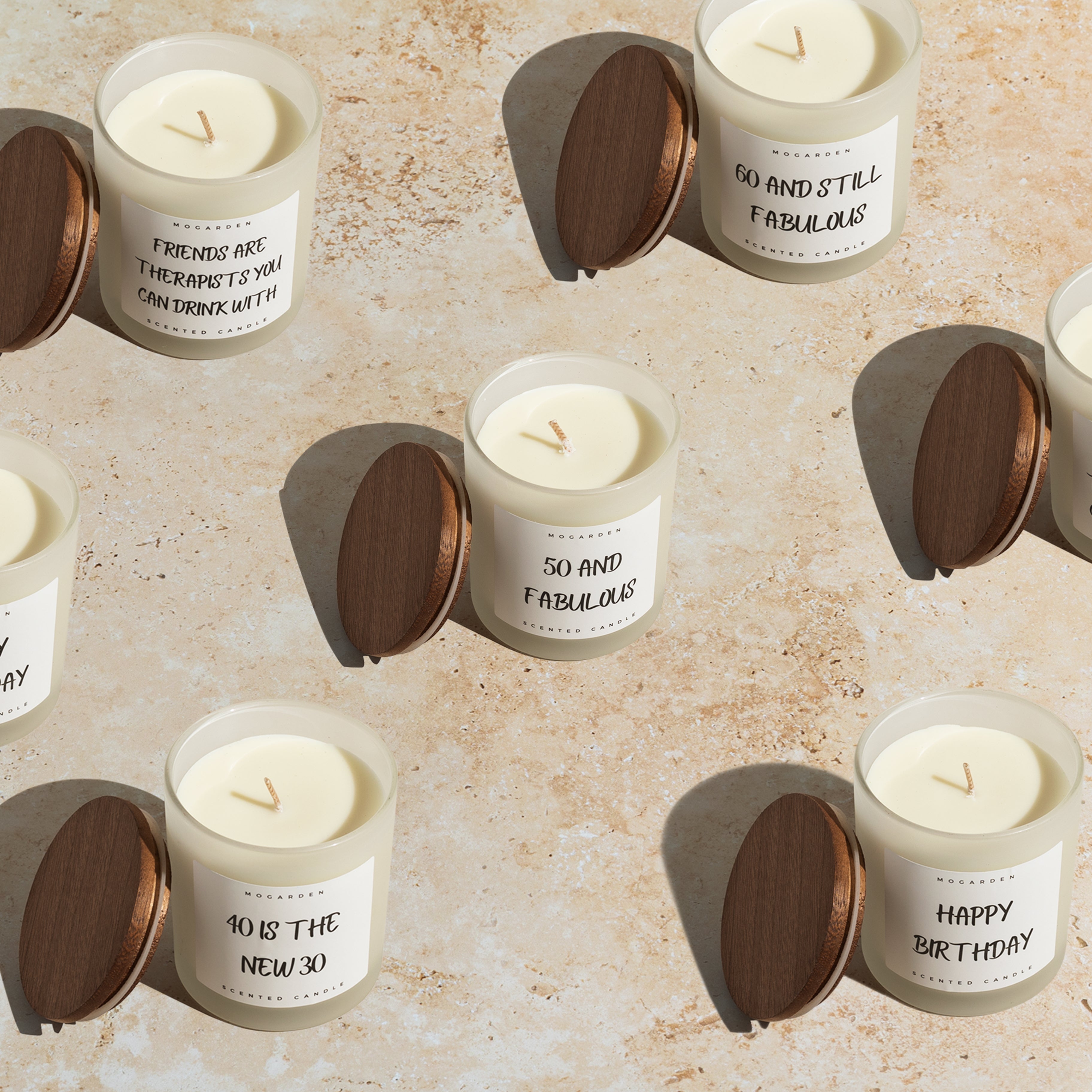 Mogarden Vanilla Amber Scented Candle – 220g Pure Soy Wax Luxury Gift