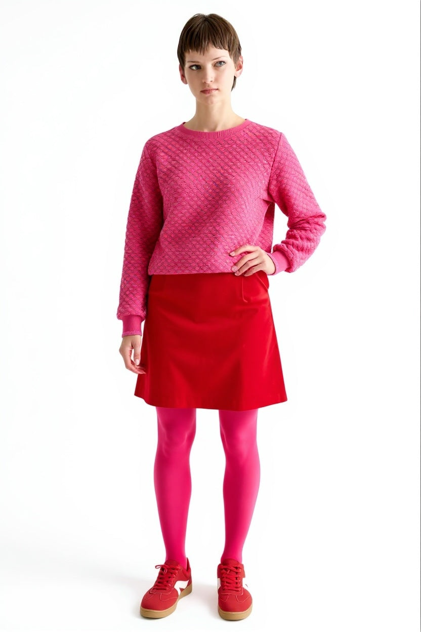 Dylan Babycord Mini Skirt - Red