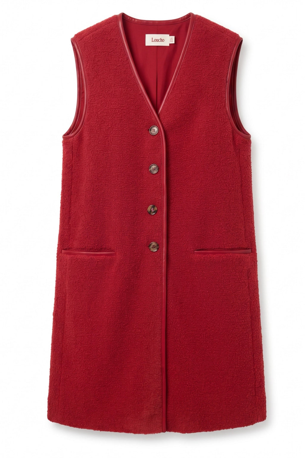 Cathel Borg Longline Waistcoat - Red