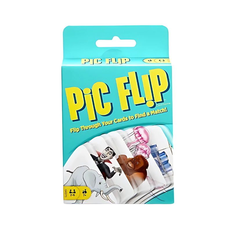 PoundFun Pic Flip Card Game - Fast-Paced Family Matching Game for Kids