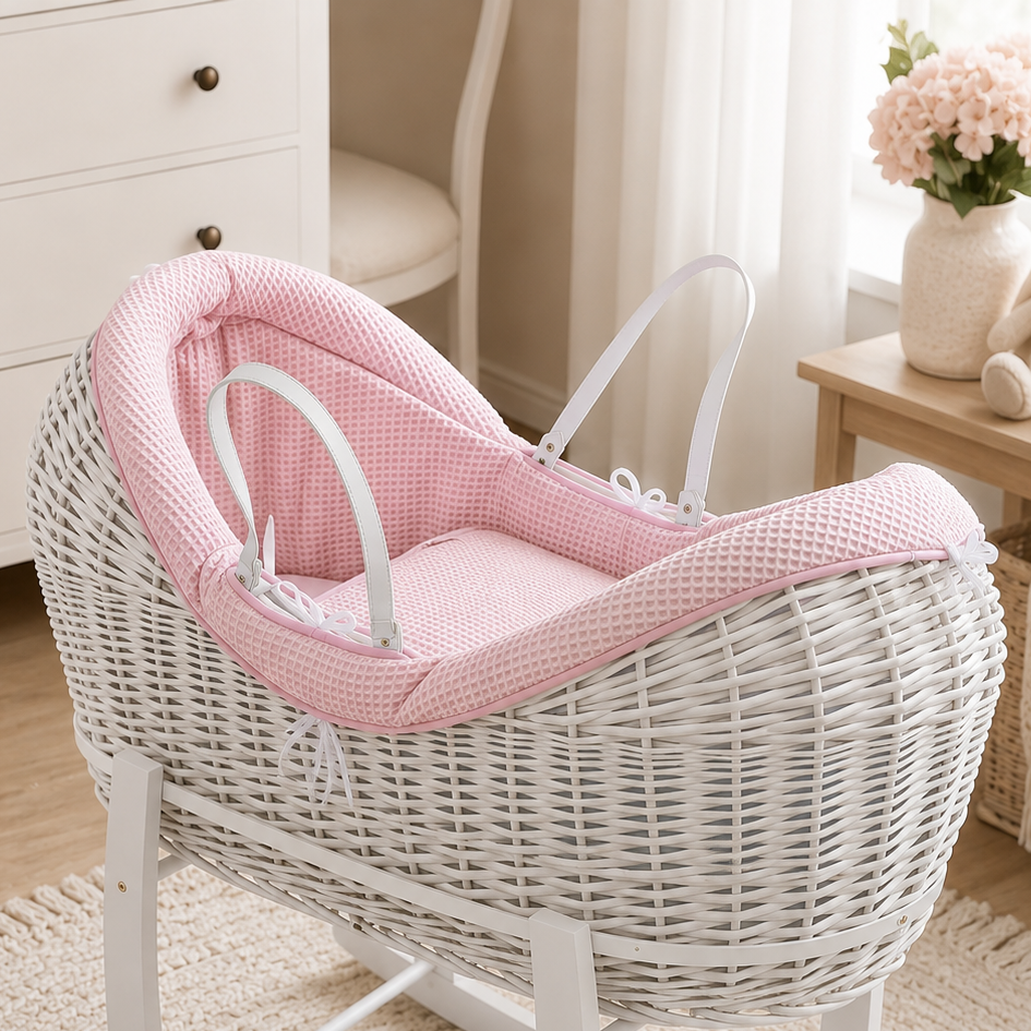 For Your Little One Wicker Pod Deluxe Moses Basket with Mattress