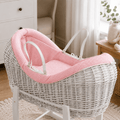 For Your Little One Pink Waffle Moses Basket Bedding Set with Quilt