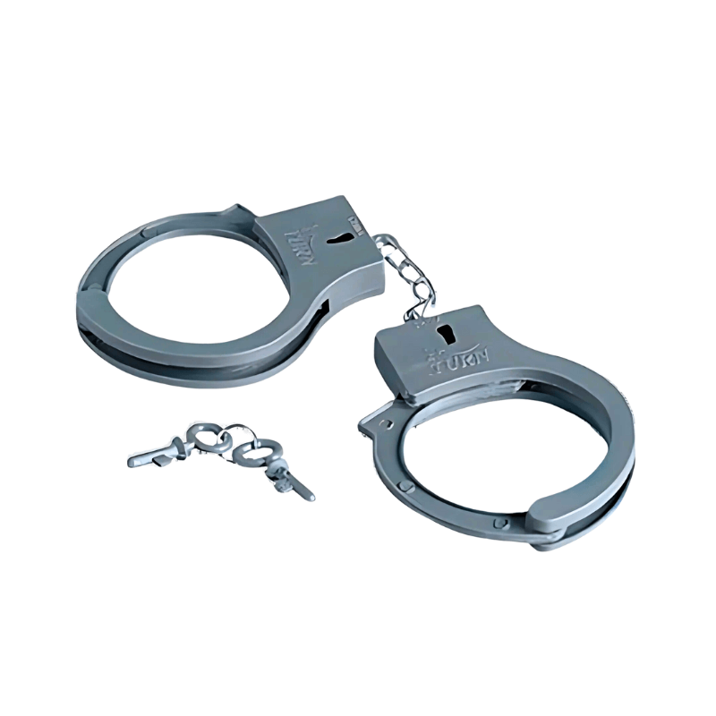 PoundFun Kids Plastic Toy Handcuffs – Police Roleplay Costume Accessory