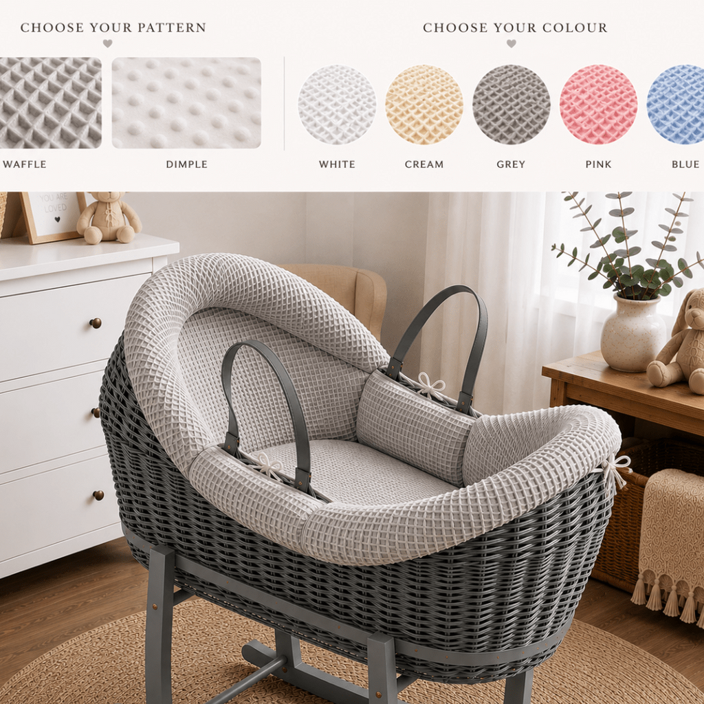 For Your Little One Wicker Pod Deluxe Moses Basket with Mattress