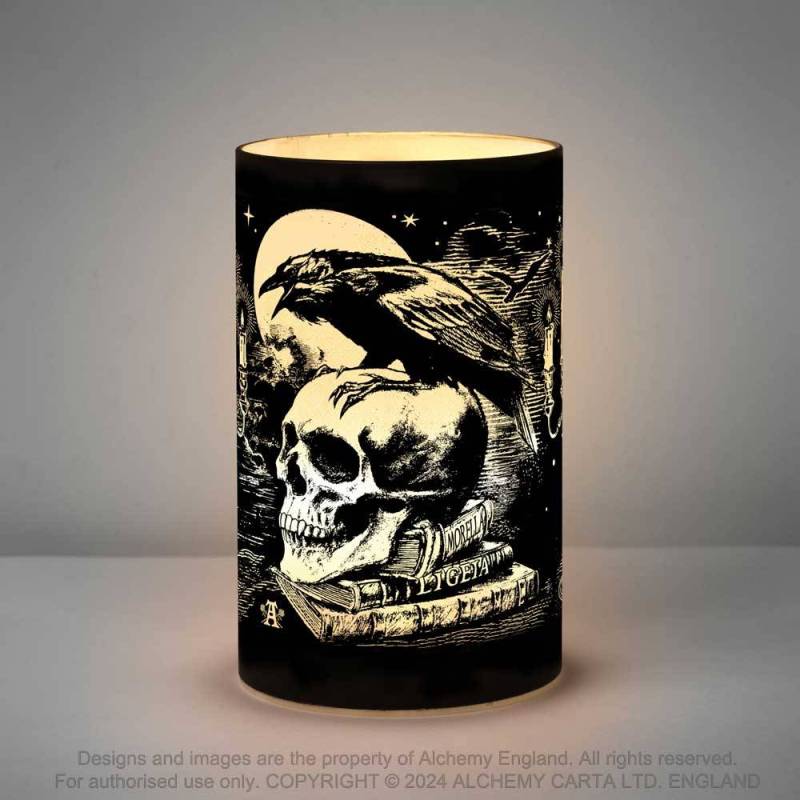 Alchemy Poe's Raven LED Lantern – Gothic Skull & Bird Battery Light