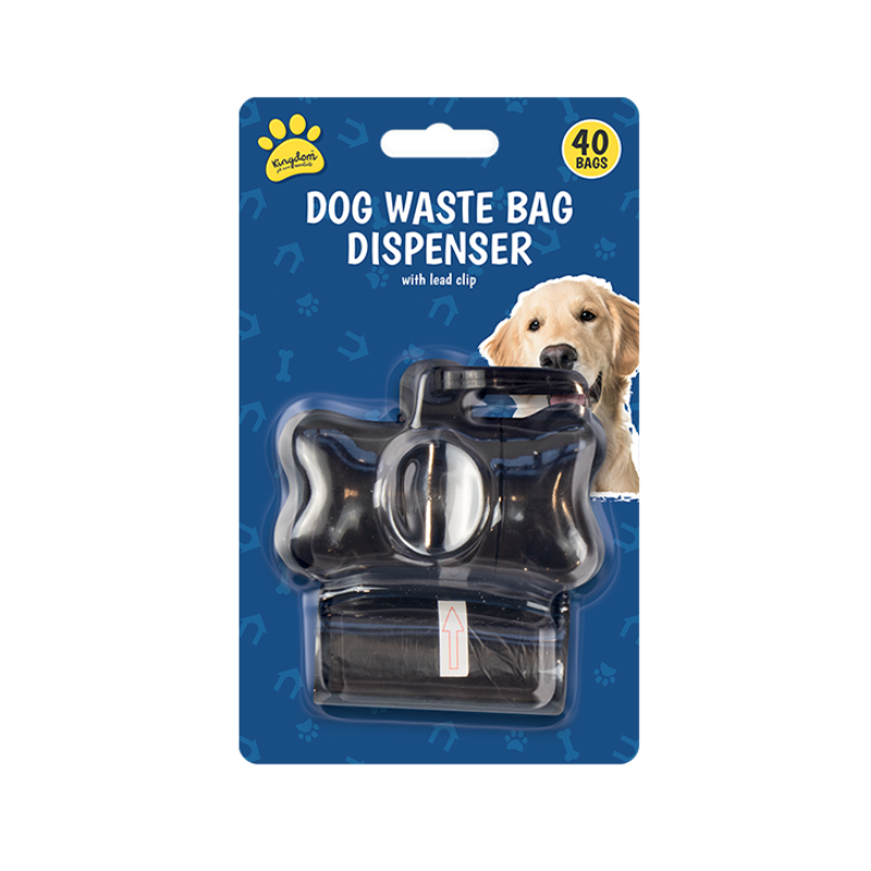 PoundFun Poo Bag Dispenser with Leash Clip and 40 Waste Bags