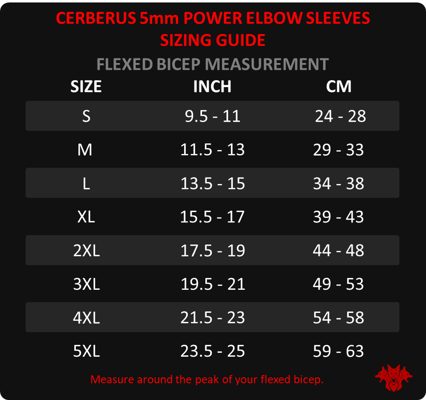 CERBERUS Strength POWER Elbow Sleeves – 5mm Neoprene Compression