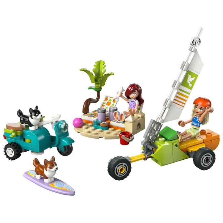 LEGO Friends 42641 Surfing Dogs and Scooter Adventure Building Toy Set
