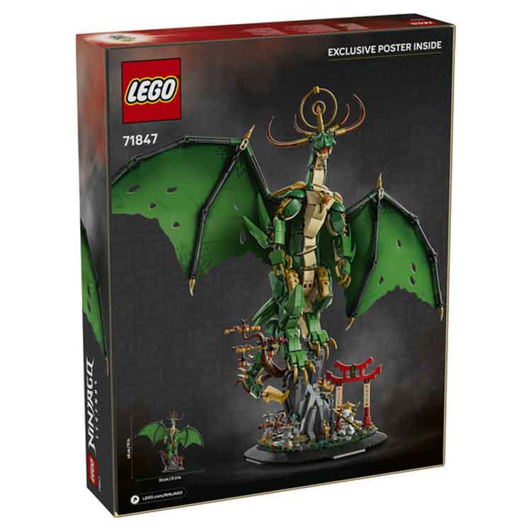 LEGO NINJAGO 71847 The Guardian Dragon Display Set with Master Wu
