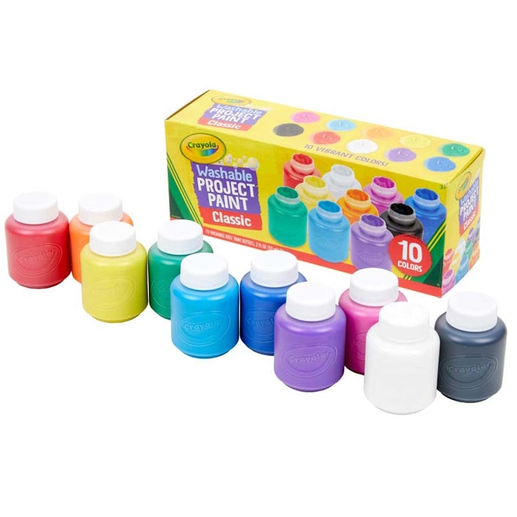 Crayola Washable Kids Paints – 10 Non-Toxic Colors for Arts & Crafts
