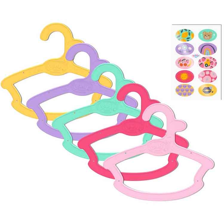 BABY born Doll Clothes Hangers – 5 Pack Colorful Storage Accessories