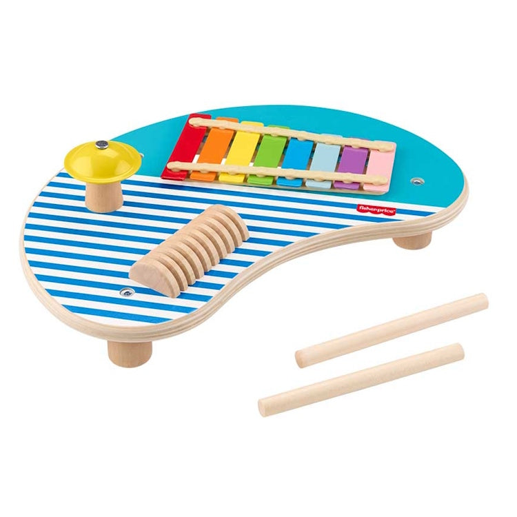 Fisher-Price Wooden Music Table – Toddler Xylophone & Percussion Toy