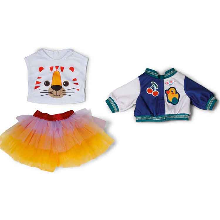 Baby Born 43cm Doll Tutu Outfit – 3-Piece Tiger Print Clothes Set