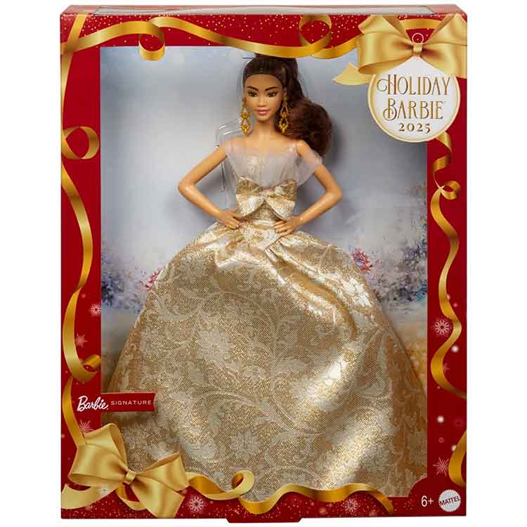 Barbie 2025 Holiday Doll – Collectible Gown with Light Brown Hair