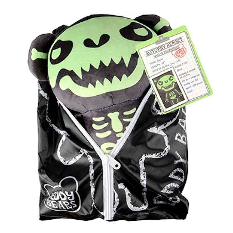 Deddy Bears Bones Skeleton Plush – 30cm Gothic Horror Toy in Body Bag