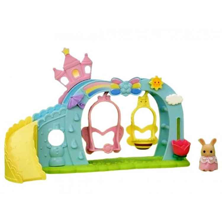Sylvanian Families Nursery Swing Playset with Milk Rabbit Baby Figure