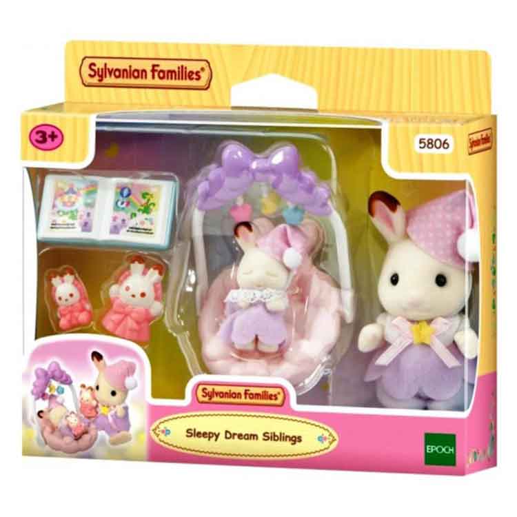 Sylvanian Families Sleepy Dream Siblings – Chocolate Rabbit Figures