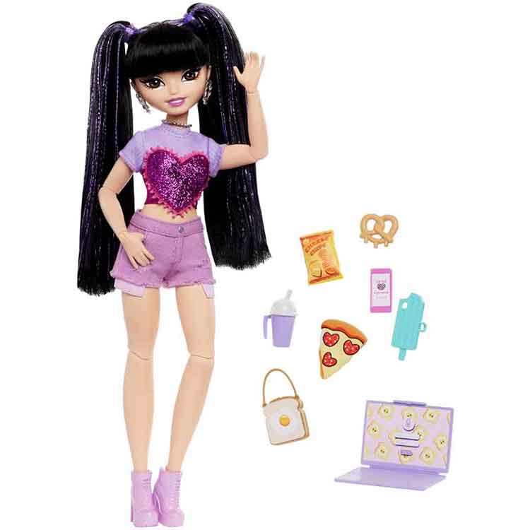 Barbie Dream Besties Renee Fashion Doll with Travel & Food Accessories