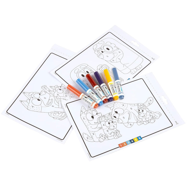Crayola Bluey Colour by Numbers Book with 6 Markers - Kids Activity Set