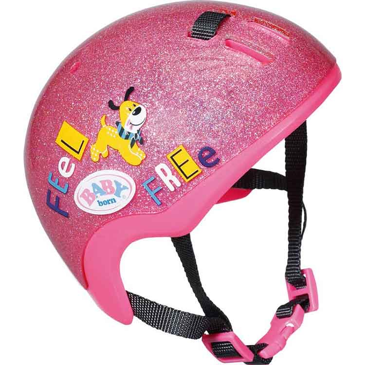 BABY born Doll Bike Helmet – Pink Glitter Safety Gear for Pretend Play