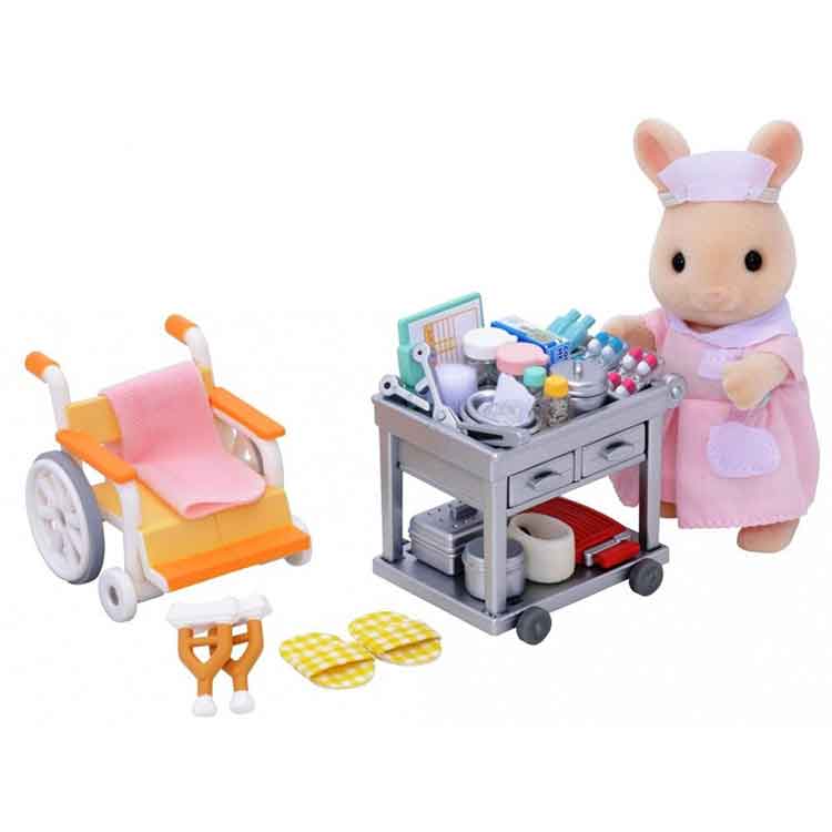 Sylvanian Families Country Nurse Set – Milk Rabbit Mother & 35 Accessories