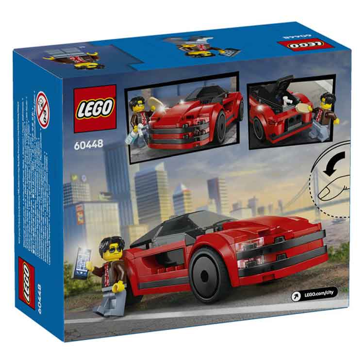 LEGO City Red Sports Car 60448 Building Toy Set with Minifigure