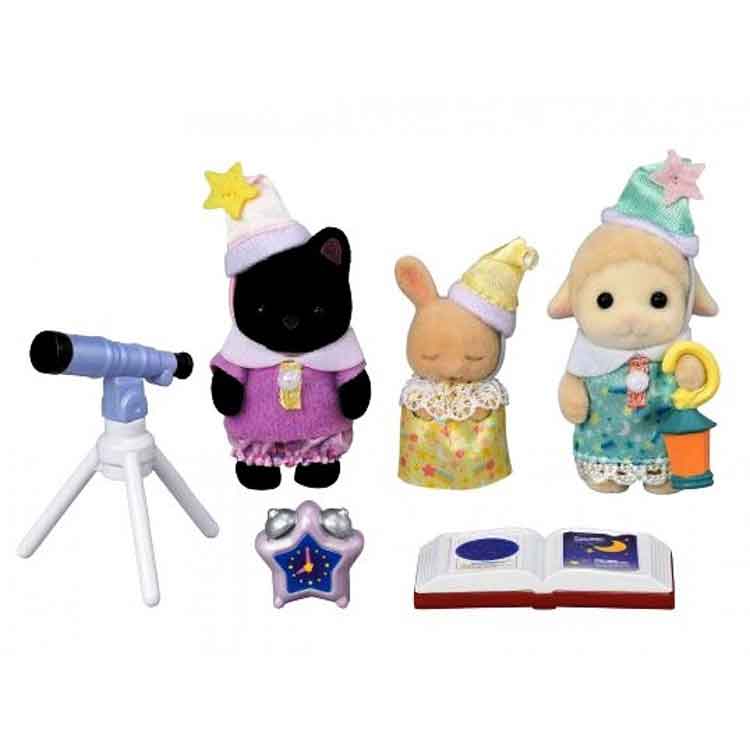 Sylvanian Families Sleepover Party Friends - 3 Baby Figures & Accessories