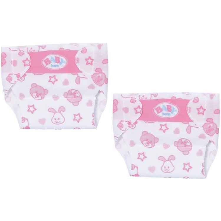 BABY born Reusable Doll Nappies 2 Pack – Fits 36cm Dolls by AJ Toys