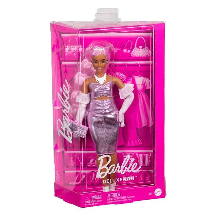 Barbie Deluxe Style Metallic Fashion Doll – Collectible Glamour Toy