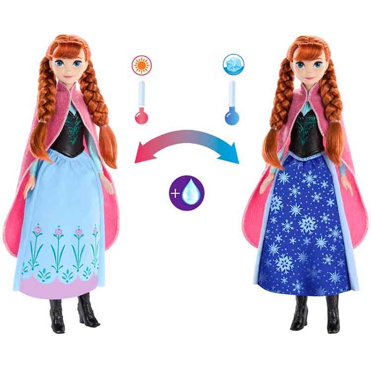 Disney Frozen Anna Fashion Doll – Magical Color Change Skirt Toy