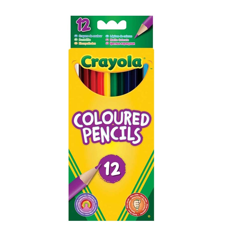 Crayola Coloured Pencils - 12 Pack Art Drawing Tools with White Pencil