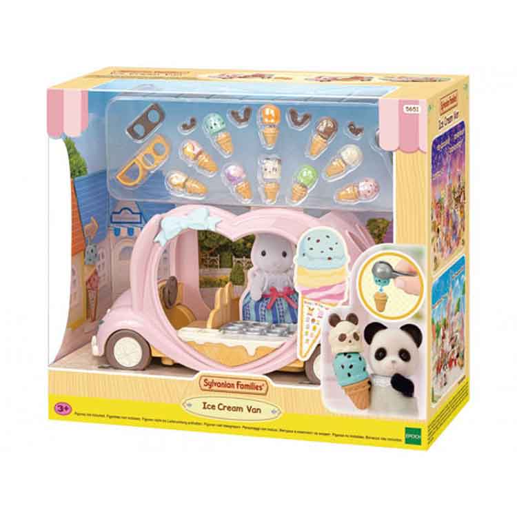 Sylvanian Families Ice Cream Van – Pastel Pink Rabbit Theme Playset