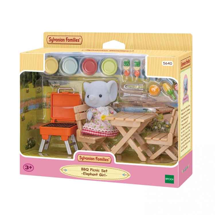 Sylvanian Families BBQ Picnic Set – Elephant Girl Miriam Miniature Playset