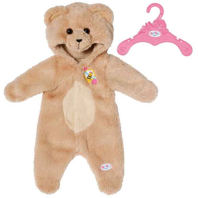 BABY born Bear Suit Onesie – Cosy Plush Doll Clothes for 43cm Dolls