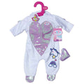 Baby Born Unicorn Onesie – White Doll Outfit with Wings for 43cm Dolls