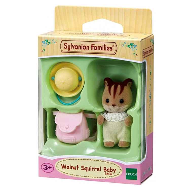 Sylvanian Families Walnut Squirrel Baby - Miniature Animal Figurine