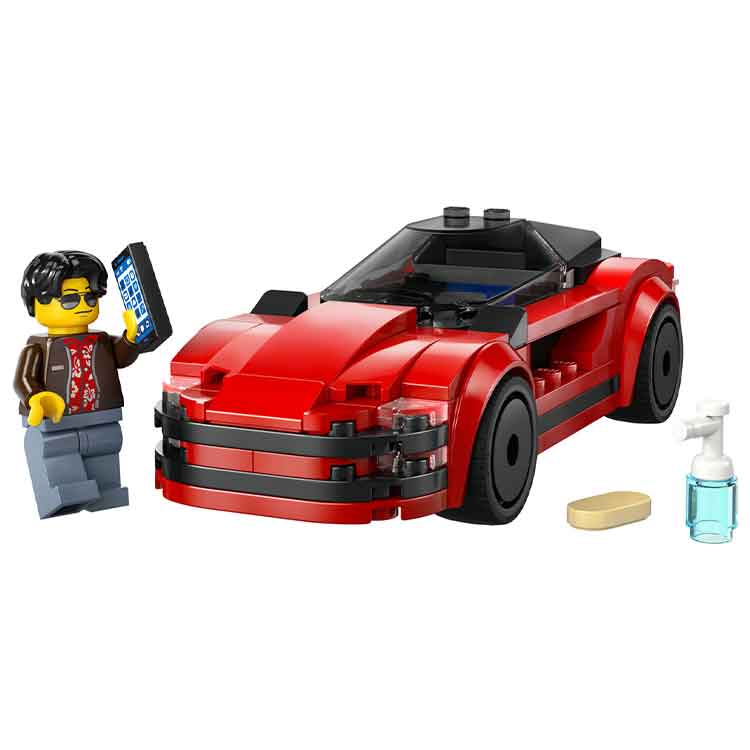 LEGO City Red Sports Car 60448 Building Toy Set with Minifigure