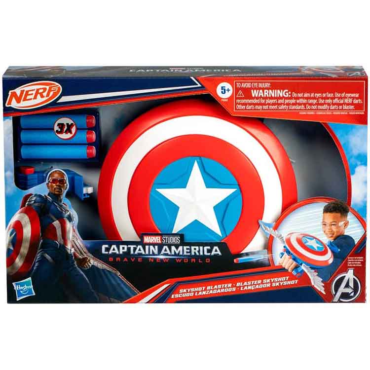 Marvel Captain America Brave New World Nerf Skyshot Blaster Toy