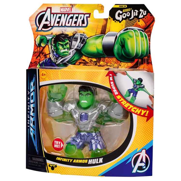 Heroes of Goo Jit Zu Marvel Infinity Armor Hulk Stretchy Action Figure