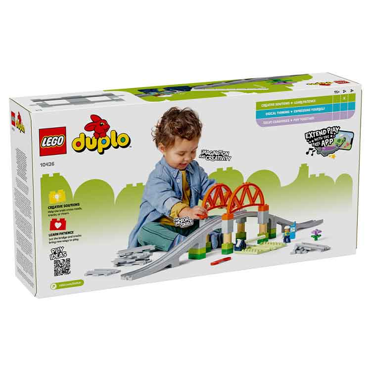 LEGO DUPLO 10426 Train Bridge and Tracks Expansion Set for Toddlers