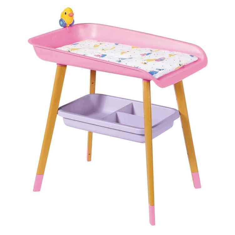 BABY born Changing Table – Wood-Effect Doll Nursery Station for 43cm Dolls