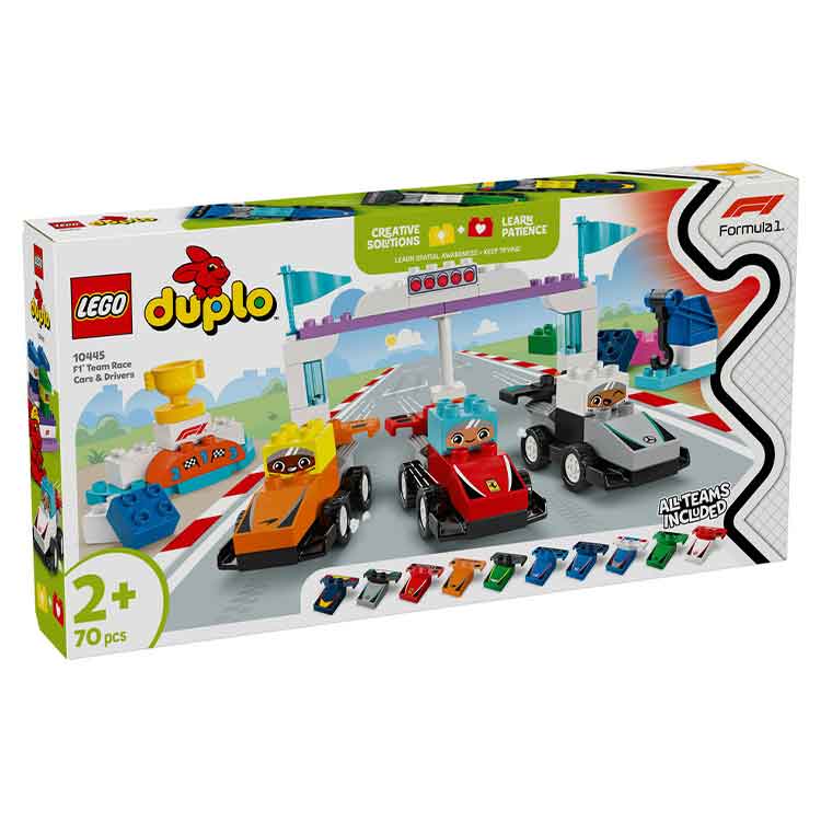 LEGO DUPLO 10445 F1 Team Race Cars & Drivers Building Toy for Toddlers