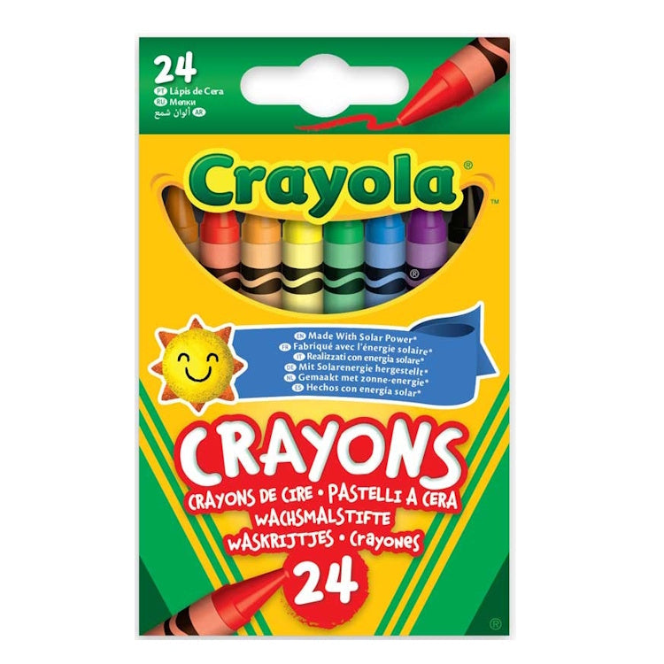 Crayola 24 Pack Wax Crayons – Smooth Lay Down Kids Art Drawing Supplies