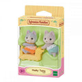 Sylvanian Families Husky Twins Collectible Figures with Train Pushcart