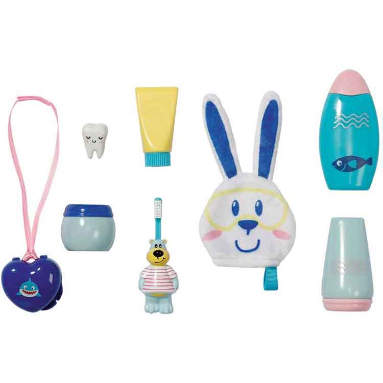 Baby Born Bath Fun Set – 8-Piece Doll Accessories with Tooth Box